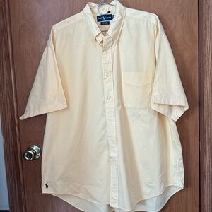 Ralph Lauren Yellow short sleeve button down Big shirt size L